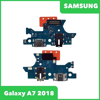 Разъем зарядки для телефона Samsung Galaxy A7 2018 (A750F) с разъемом гарнитуры и микрофоном